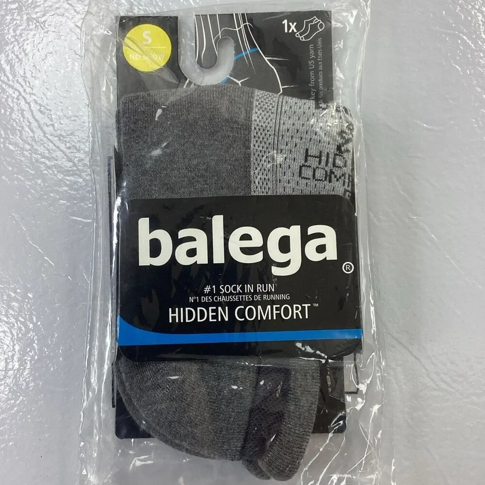 Balega Hidden Comfort Running Socks Small Gray No Show Athletic New Sealed